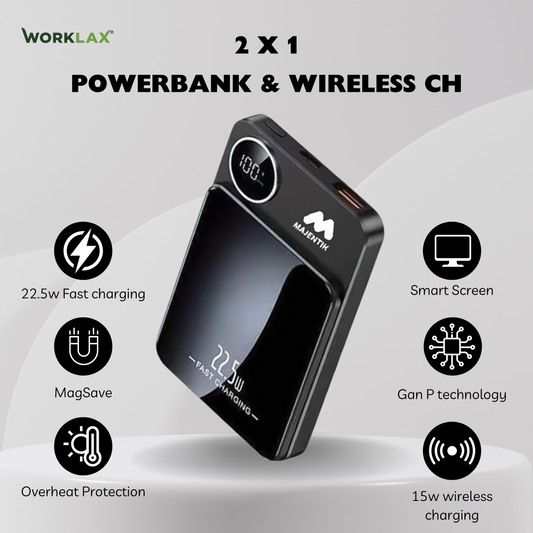 2 in 1 Power Bank & Wireless charger - 10000mAh | 15w