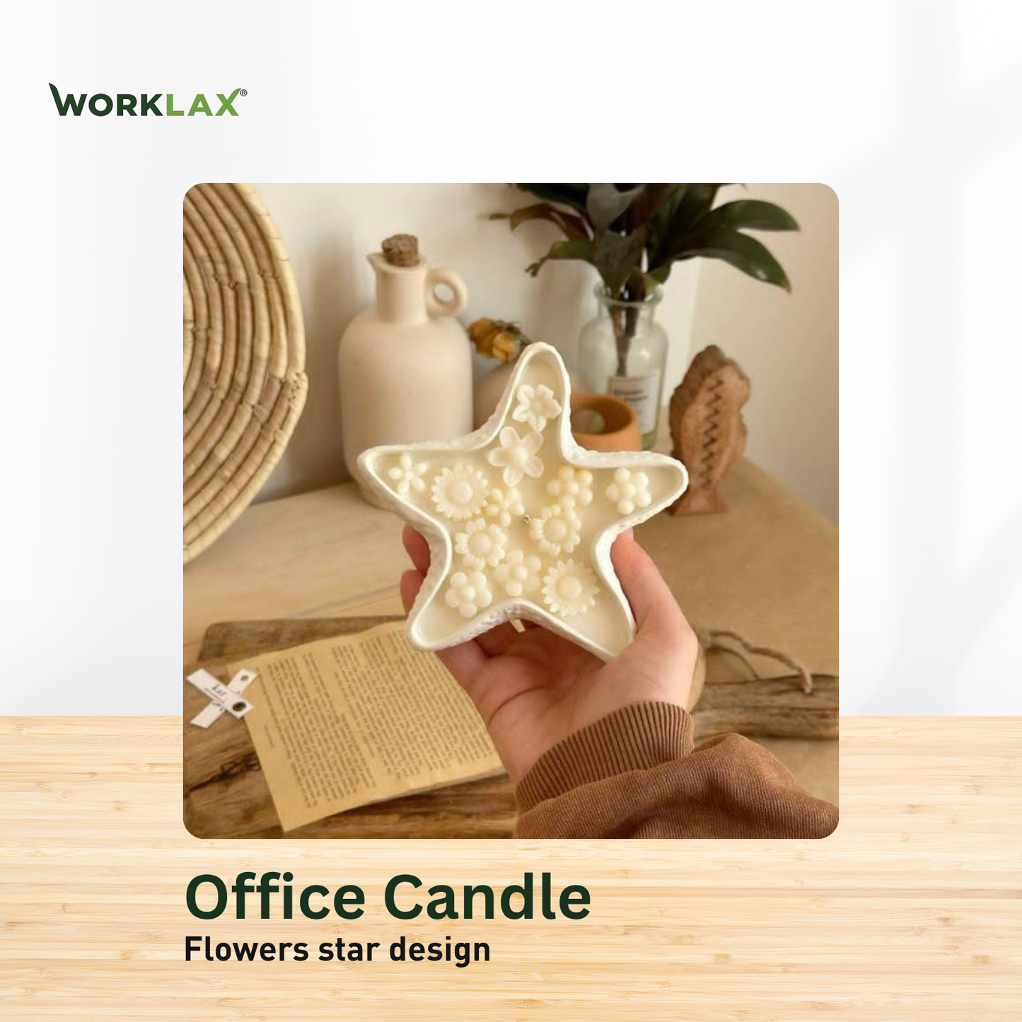 Office Candle - Flowers star design