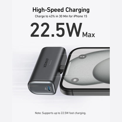 Anker Mini Portable Charger with Built-In Foldable USB-C Connector