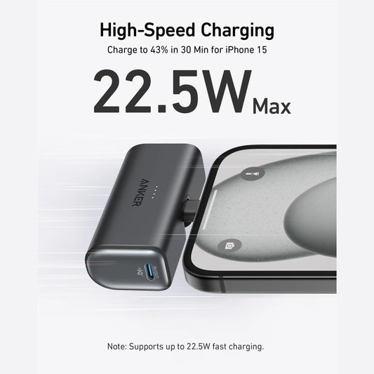 Anker Mini Portable Charger with Built-In Foldable USB-C Connector