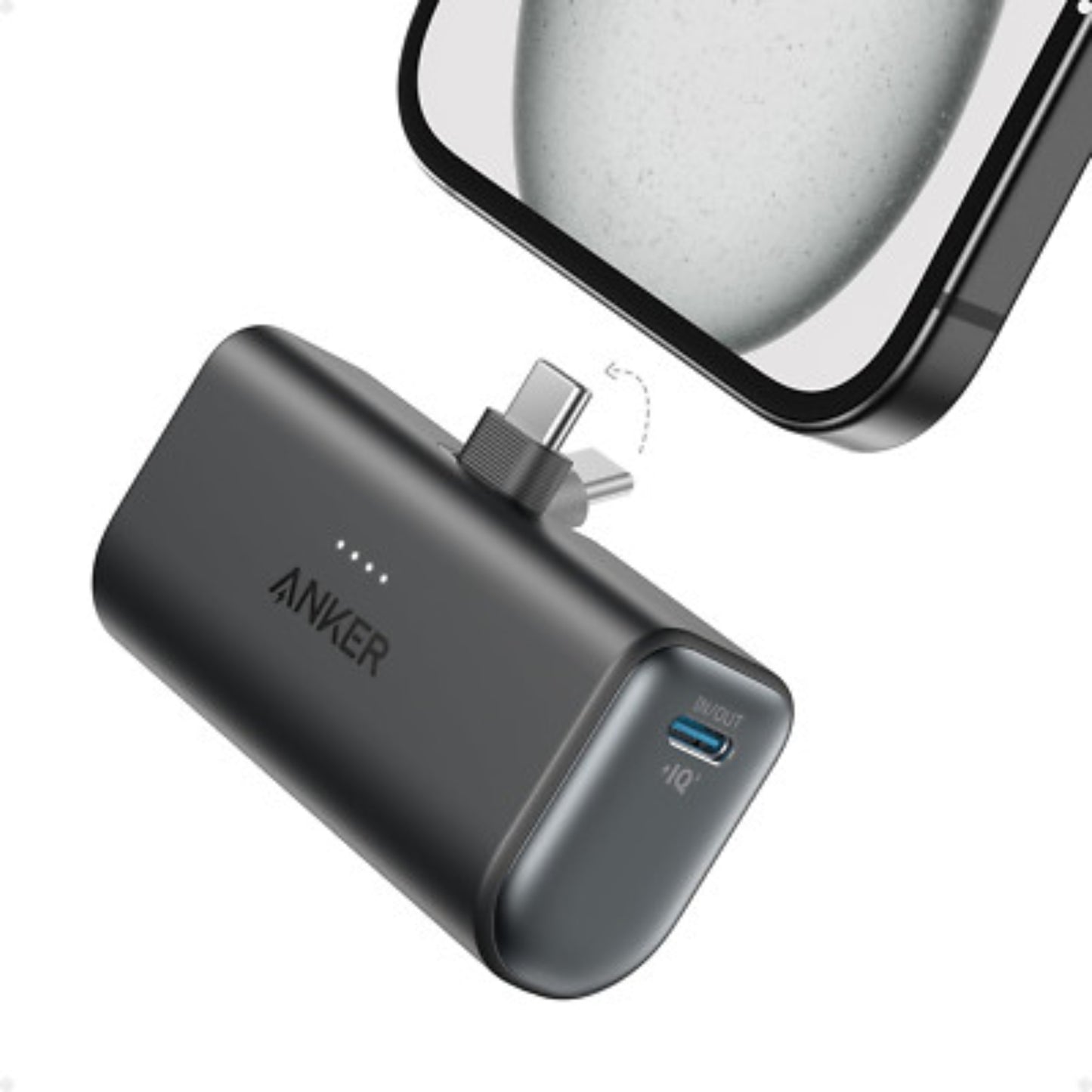 Anker Mini Portable Charger with Built-In Foldable USB-C Connector