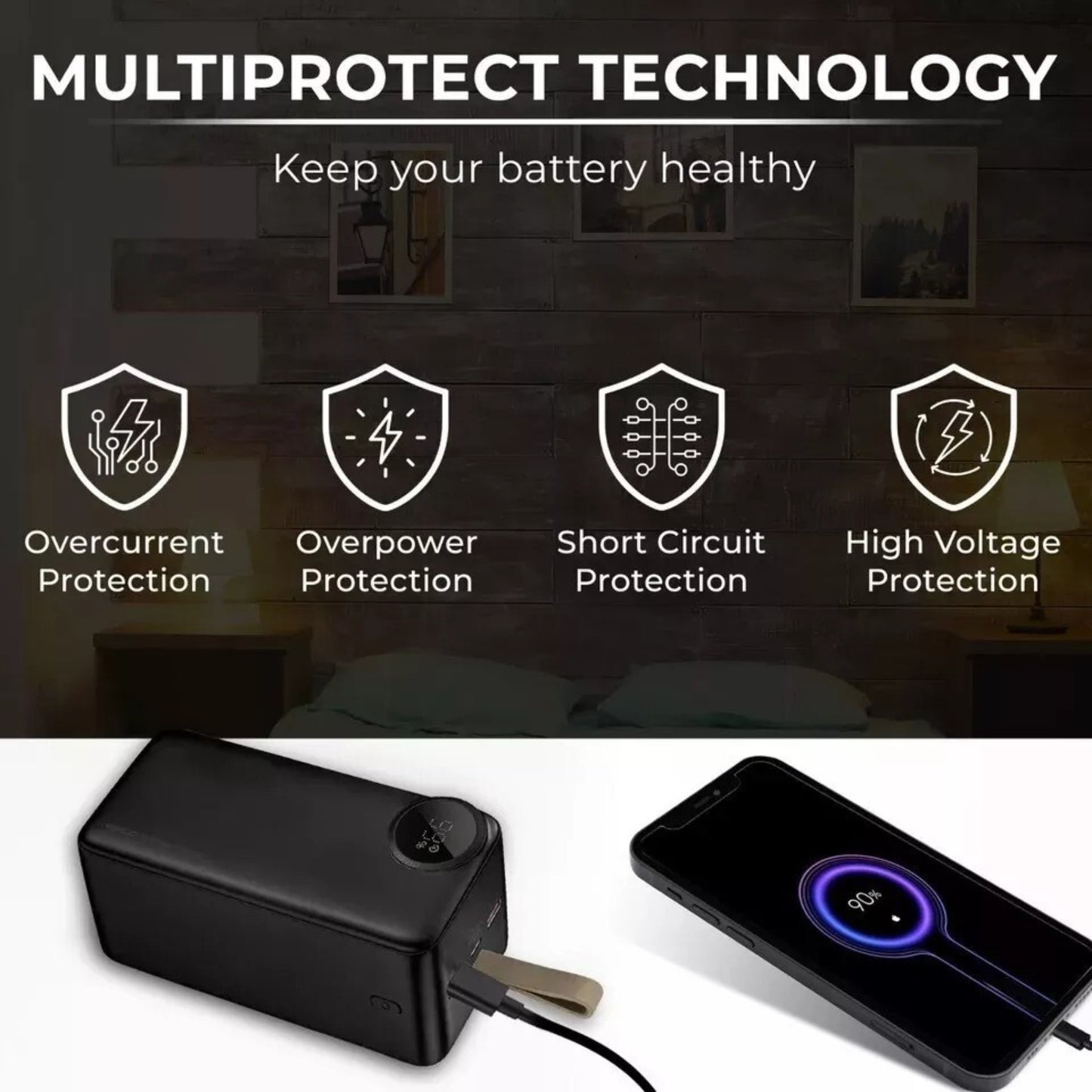 Recci 22.5W 50000mAh USB Power Bank Battery Pack Charger for All Mobile Phone