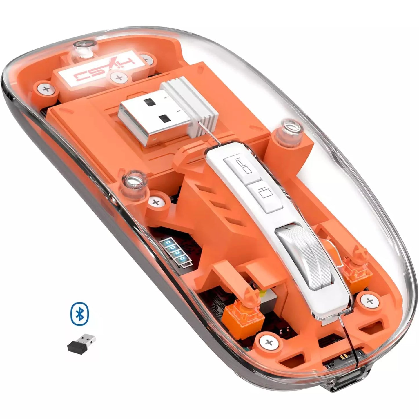 Transparent Wireless, Bluetooth 3 Mode Silent Mouse