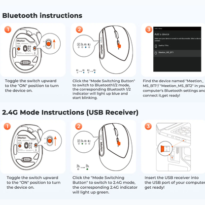 ERGONOMIC WIRELESS MOUSE - DUAL MODE ( BTM008)