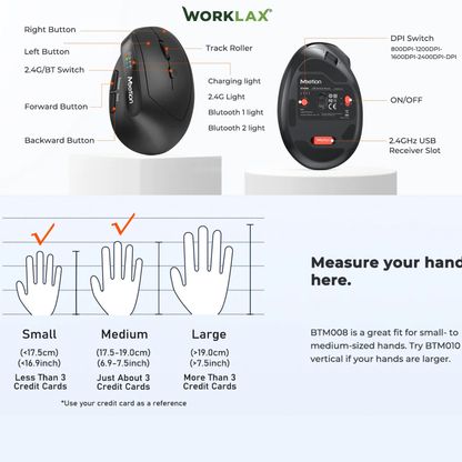 ERGONOMIC WIRELESS MOUSE - DUAL MODE ( BTM008)
