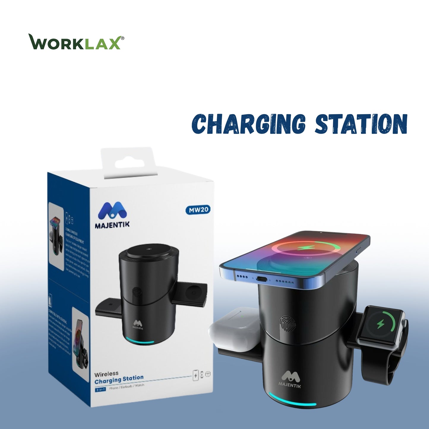 Majentik MW20 3-in-1 Wireless Charging Station
